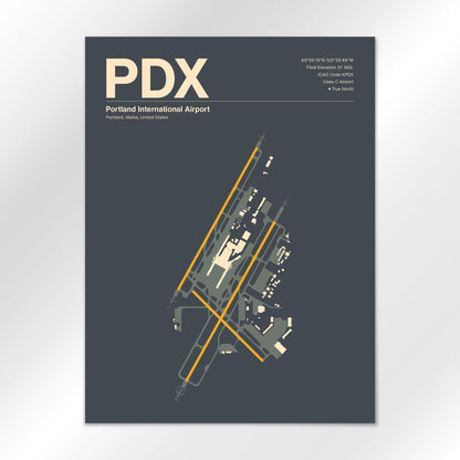 PDX | Portland - Mid - Century Slate - 18×24" - No Frame