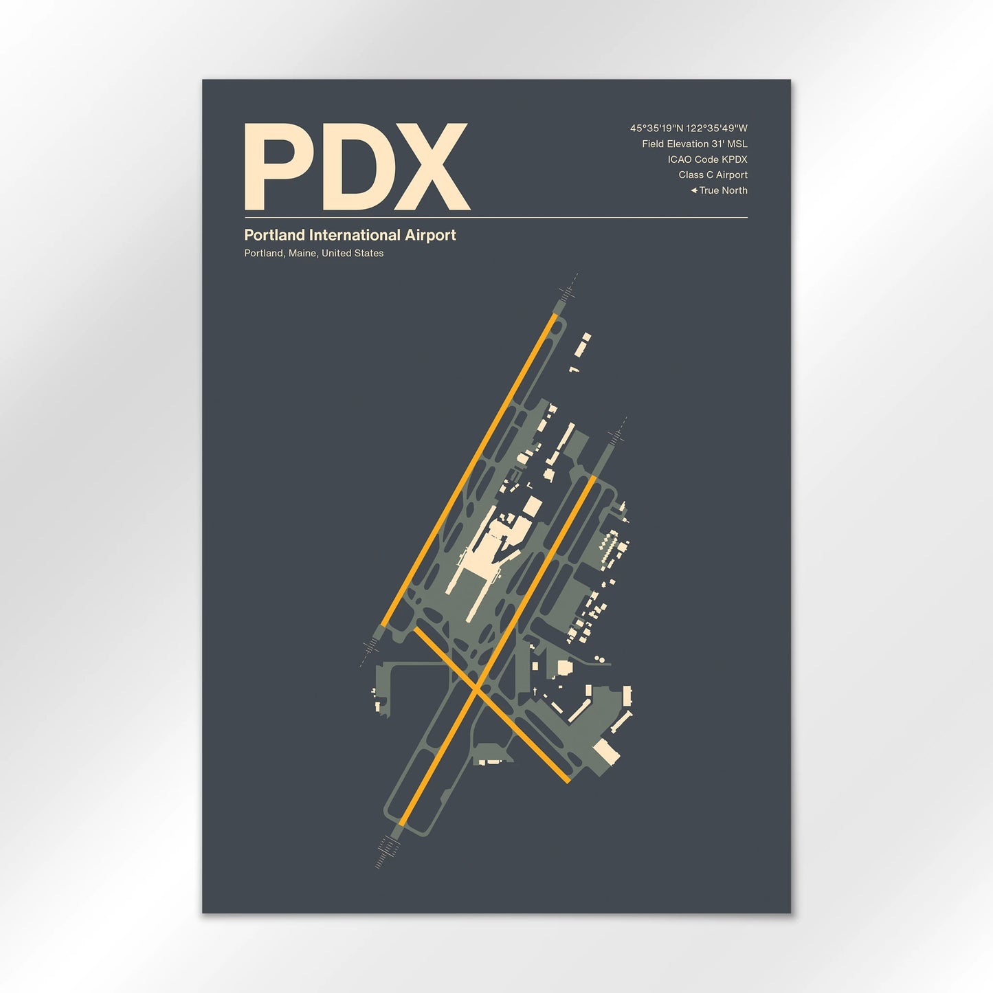 PDX | Portland - Mid - Century Slate - A1 - No Frame