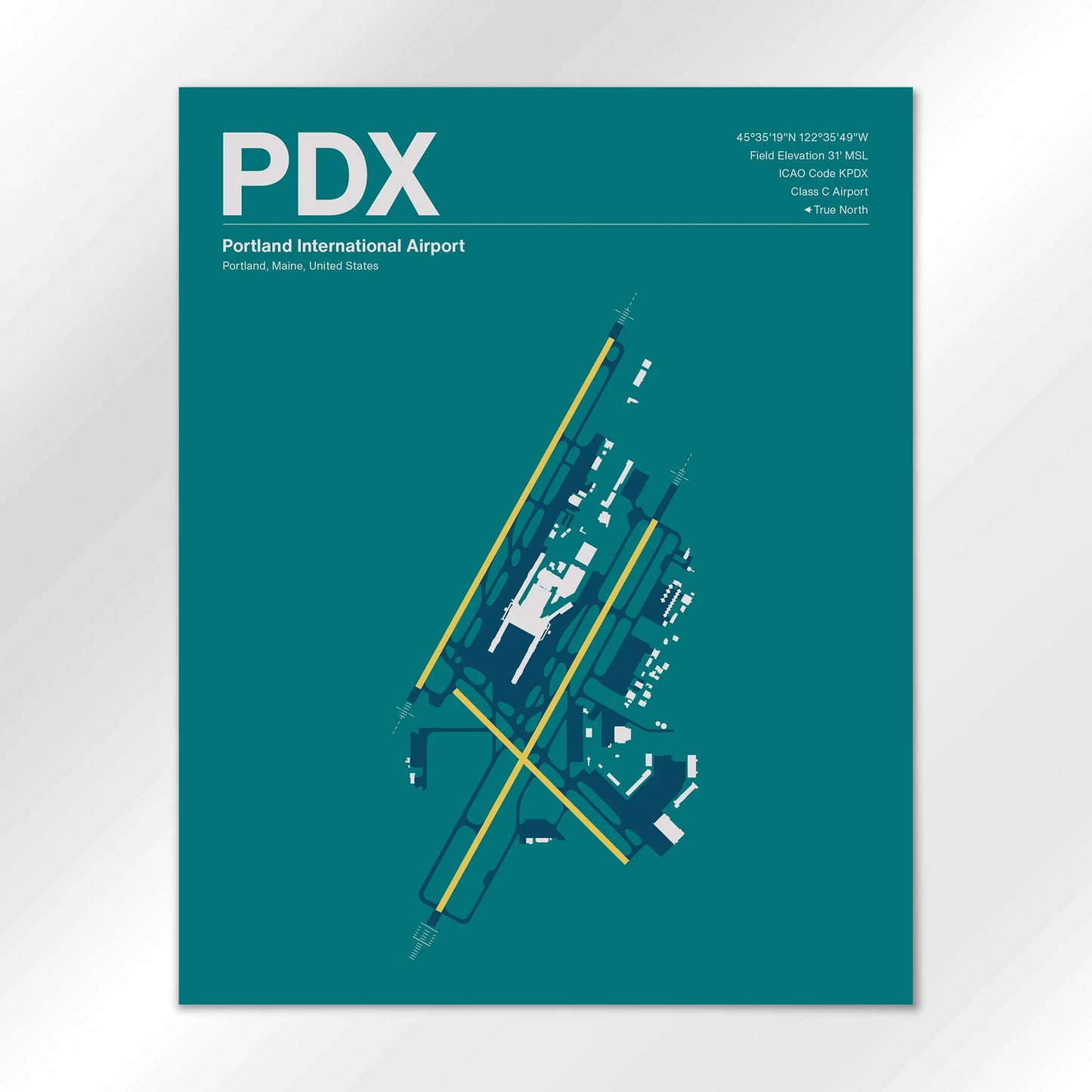 PDX | Portland - Mid - Century Moss - 16×20" - No Frame