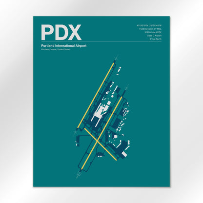 PDX | Portland - Mid - Century Moss - 16×20" - No Frame
