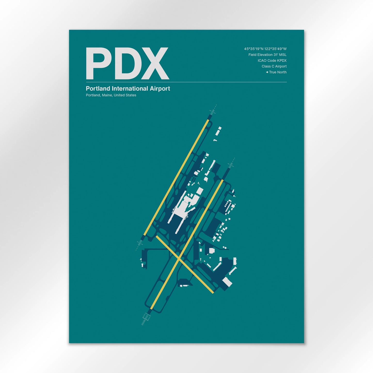 PDX | Portland - Mid - Century Moss - 18×24" - No Frame