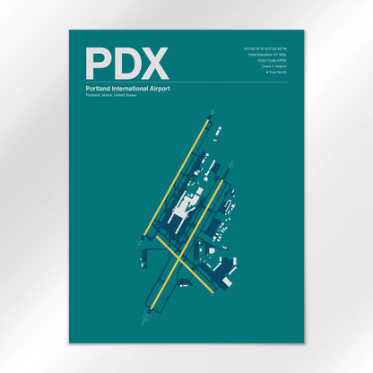 PDX | Portland - Mid - Century Moss - 18×24" - No Frame