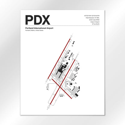 PDX | Portland - Mid - Century Modern - 16×20" - No Frame