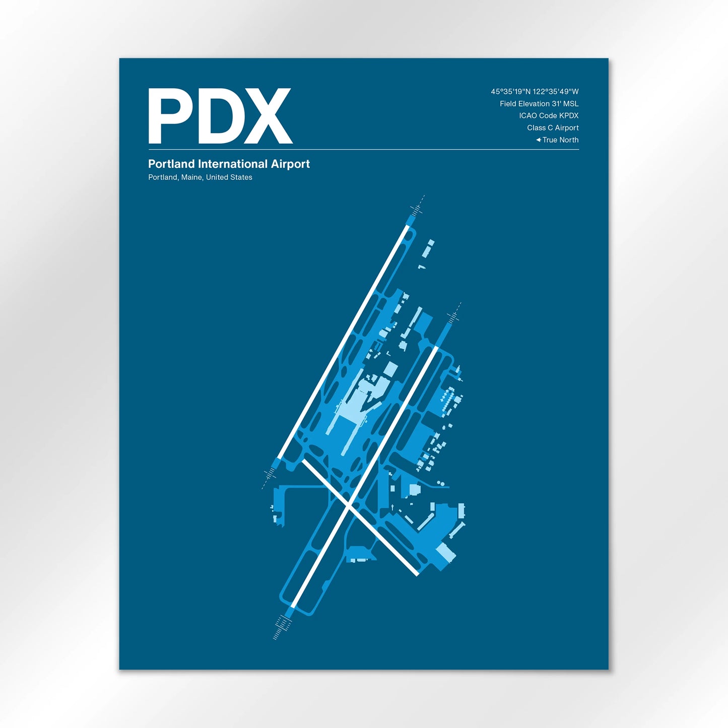 PDX | Portland - Skyline Blue - 16×20" - No Frame