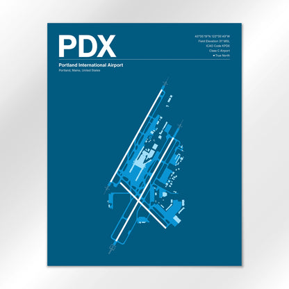 PDX | Portland - Skyline Blue - 16×20" - No Frame