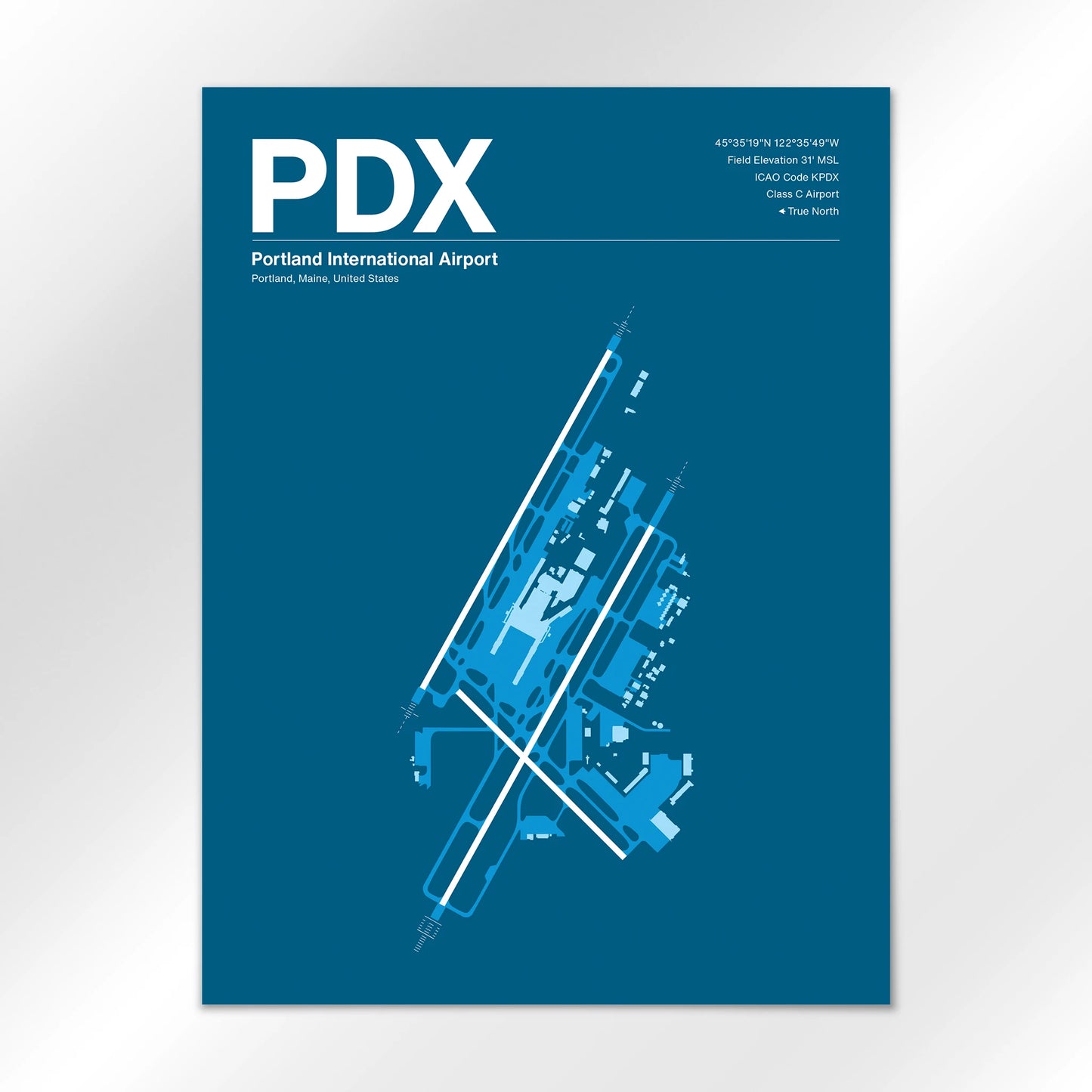 PDX | Portland - Skyline Blue - 18×24" - No Frame