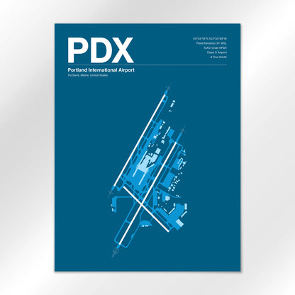 PDX | Portland - Skyline Blue - 18×24" - No Frame