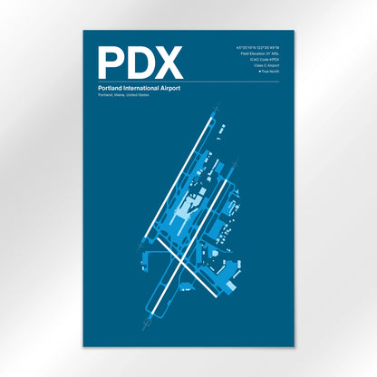 PDX | Portland - Skyline Blue - 24×36" - No Frame