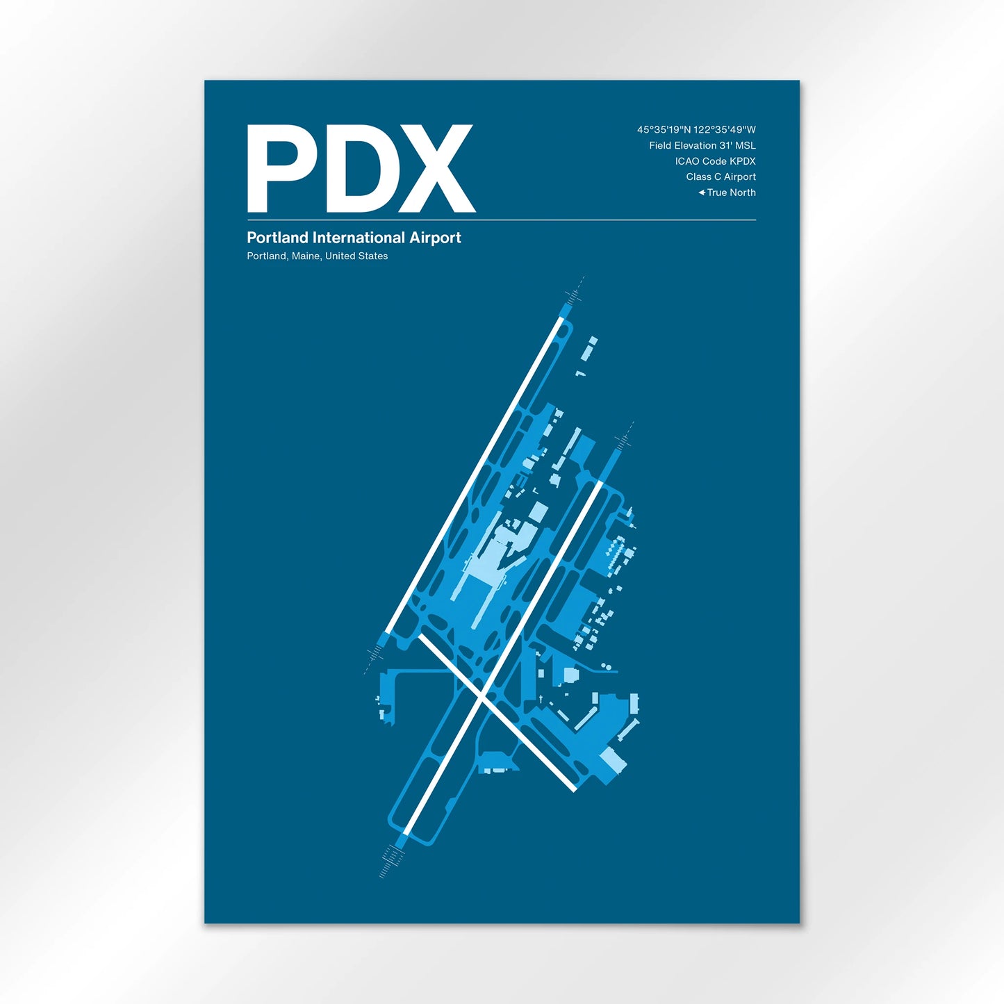 PDX | Portland - Skyline Blue - A1 - No Frame