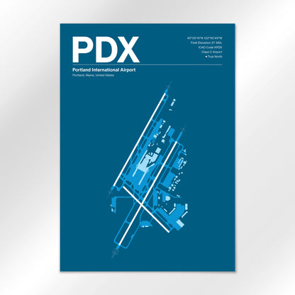 PDX | Portland - Skyline Blue - A1 - No Frame