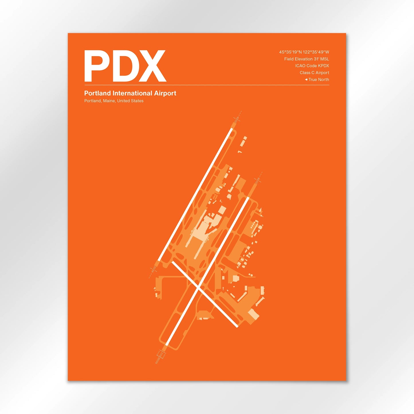 PDX | Portland - Sunset Orange - 16×20" - No Frame