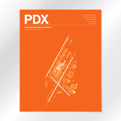 PDX | Portland - Sunset Orange - 16×20" - No Frame