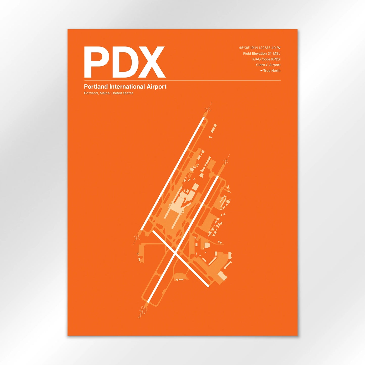 PDX | Portland - Sunset Orange - 18×24" - No Frame