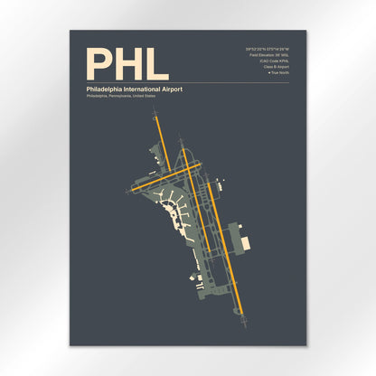 PHL | Philadelphia - Mid - Century Slate - 18×24" - No Frame
