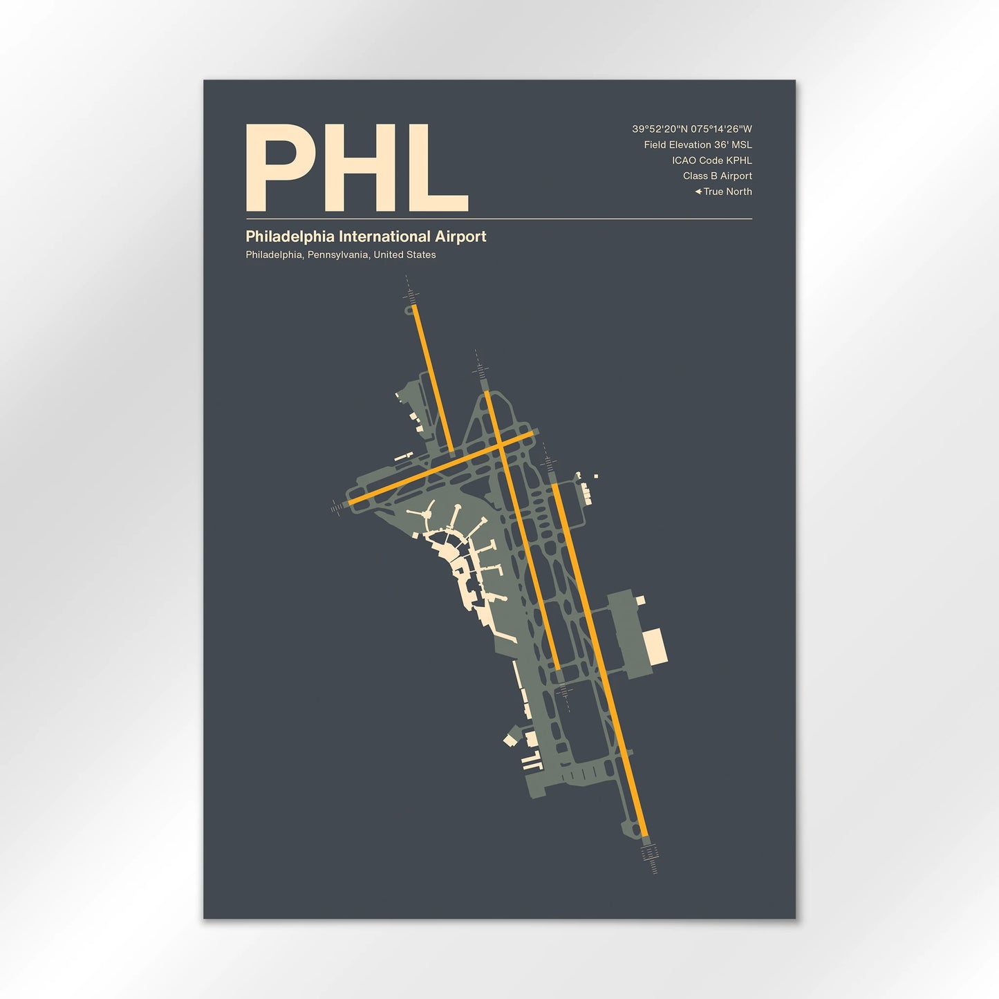 PHL | Philadelphia - Mid - Century Slate - A1 - No Frame