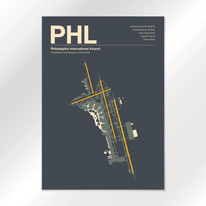 PHL | Philadelphia - Mid - Century Slate - A1 - No Frame