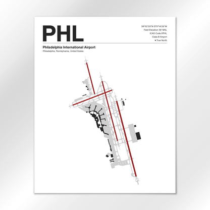 PHL | Philadelphia - Mid - Century Modern - 16×20" - No Frame
