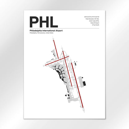 PHL | Philadelphia - Mid - Century Modern - 18×24" - No Frame