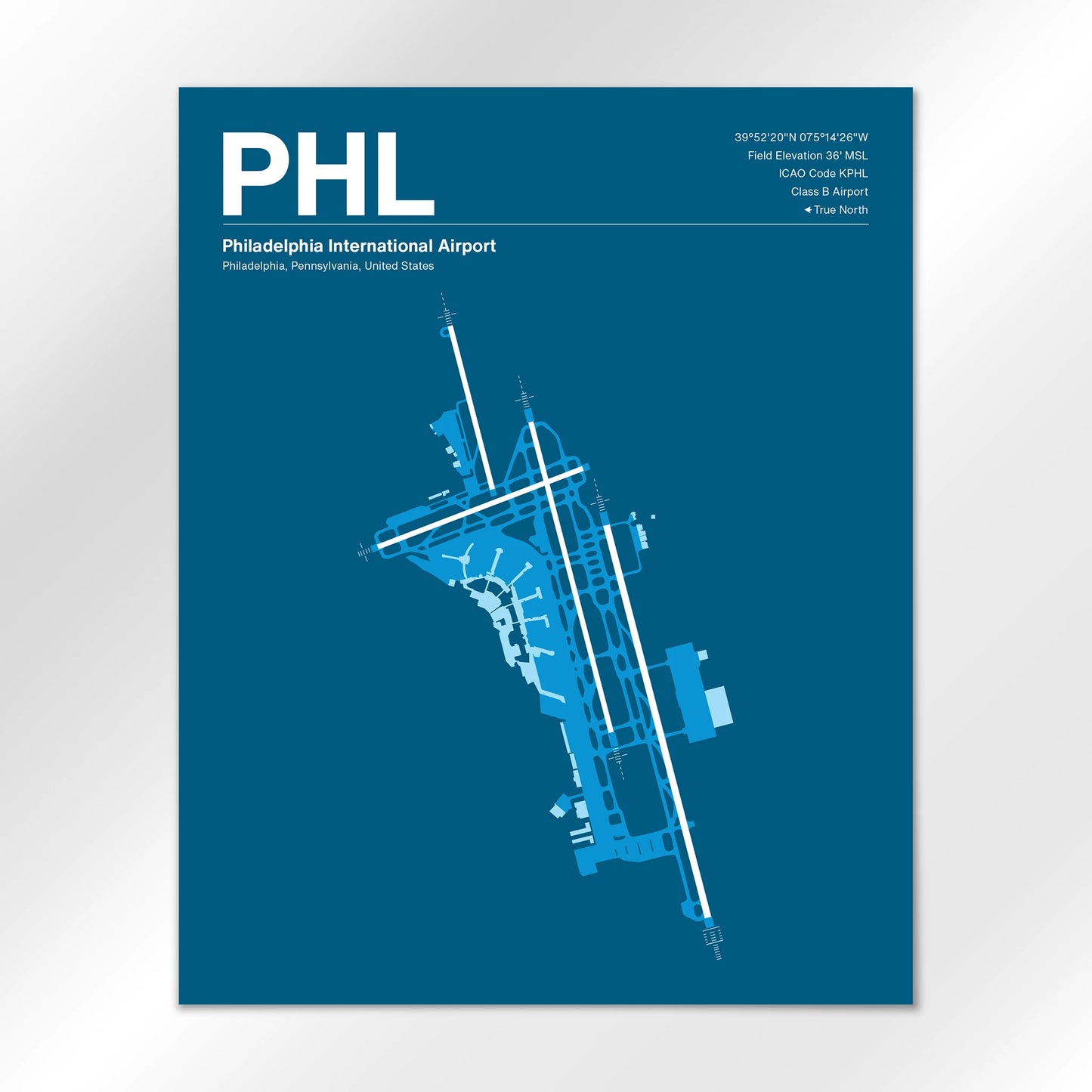 PHL | Philadelphia - Skyline Blue - 16×20" - No Frame