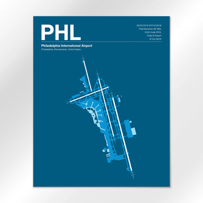 PHL | Philadelphia - Skyline Blue - 16×20" - No Frame