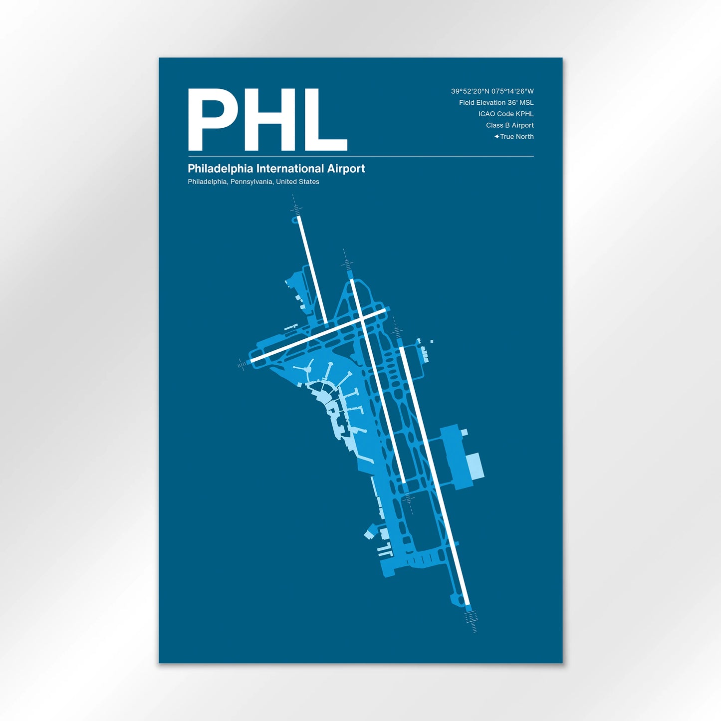 PHL | Philadelphia - Skyline Blue - 24×36" - No Frame