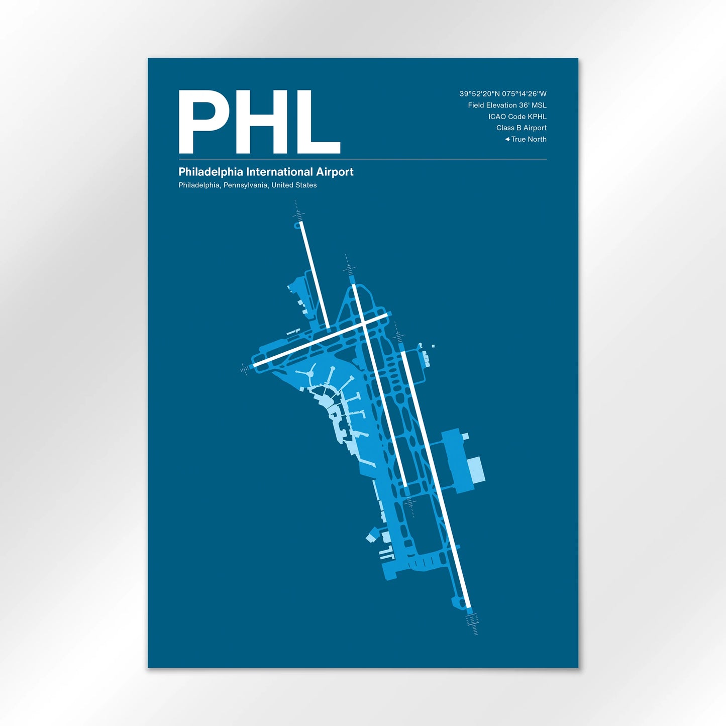 PHL | Philadelphia - Skyline Blue - A3 - No Frame