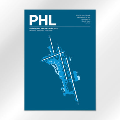 PHL | Philadelphia - Skyline Blue - A3 - No Frame