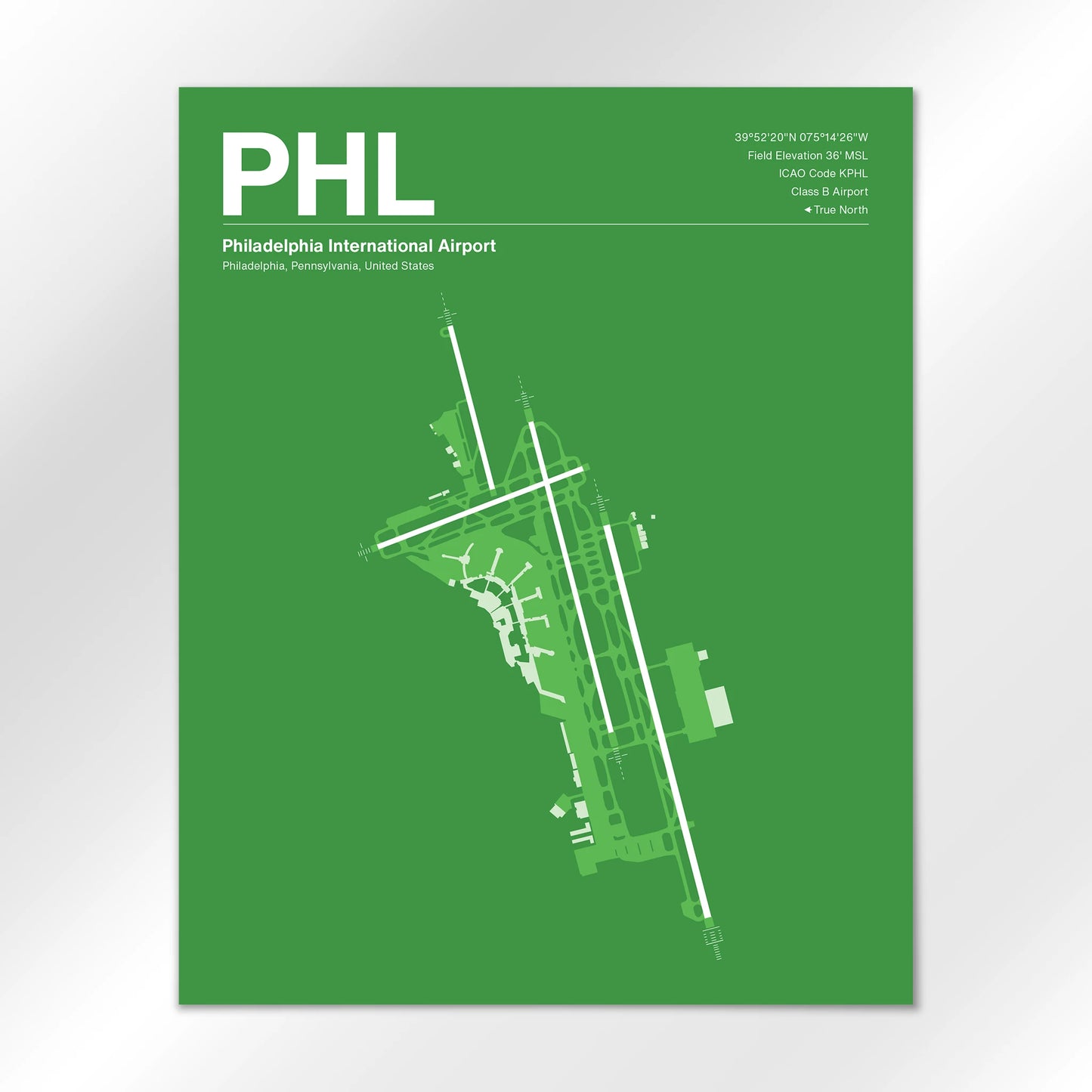 PHL | Philadelphia - Overland Green - 16×20" - No Frame