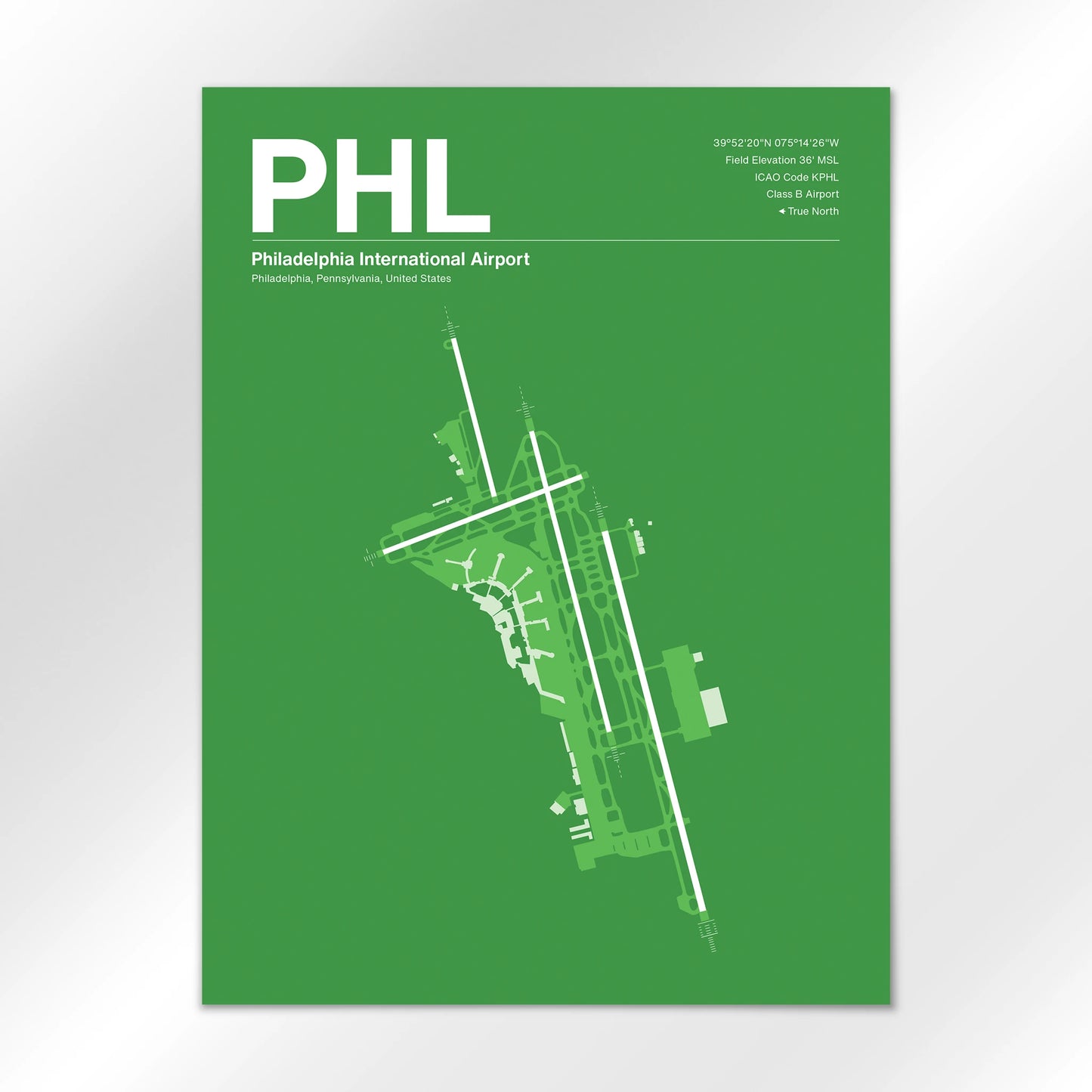 PHL | Philadelphia - Overland Green - 18×24" - No Frame