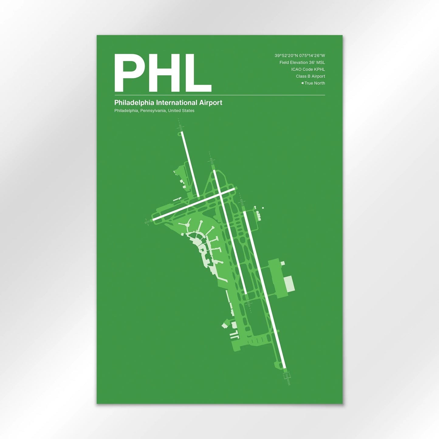 PHL | Philadelphia - Overland Green - 24×36" - No Frame