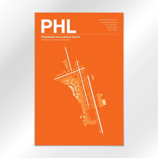 PHL | Philadelphia - Sunset Orange - 12×18" - No Frame