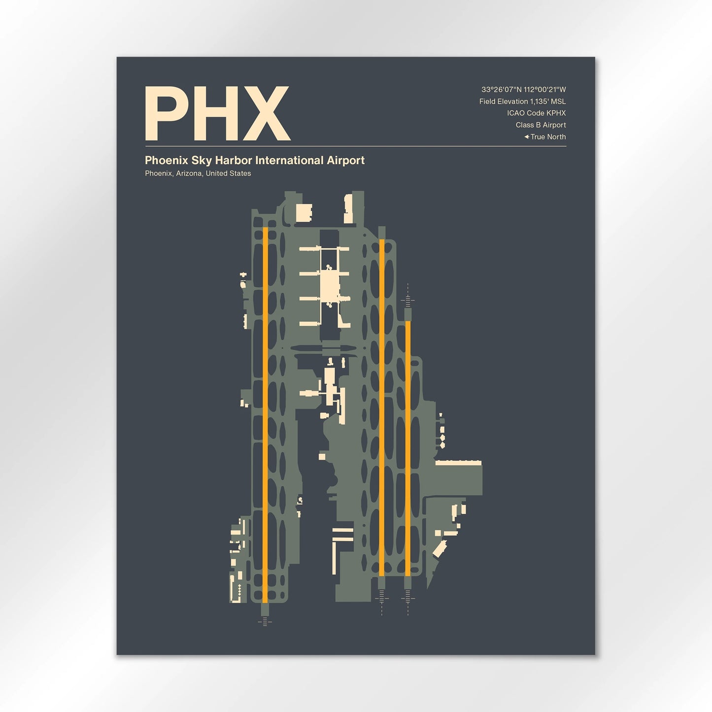 PHX | Phoenix - Mid - Century Slate - 16×20" - No Frame
