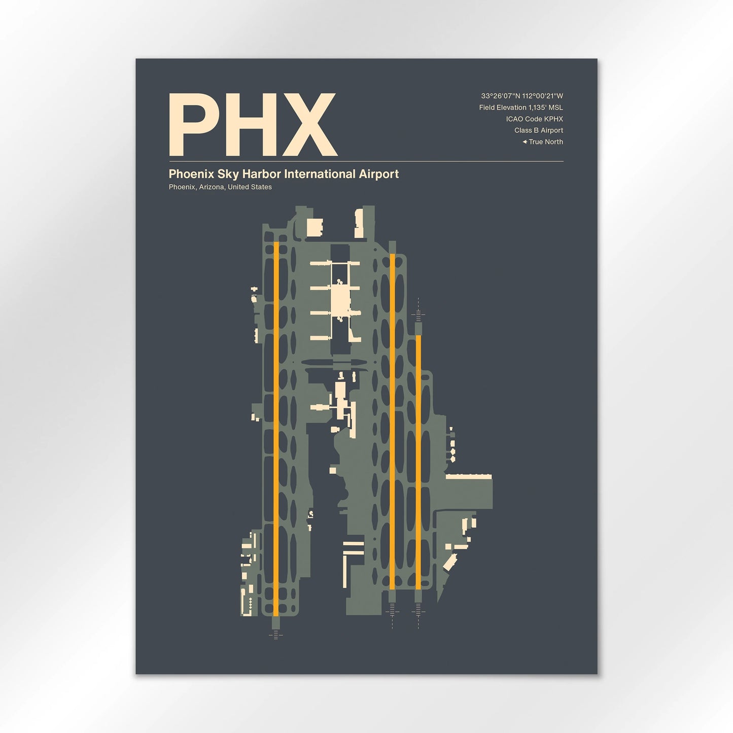 PHX | Phoenix - Mid - Century Slate - 18×24" - No Frame