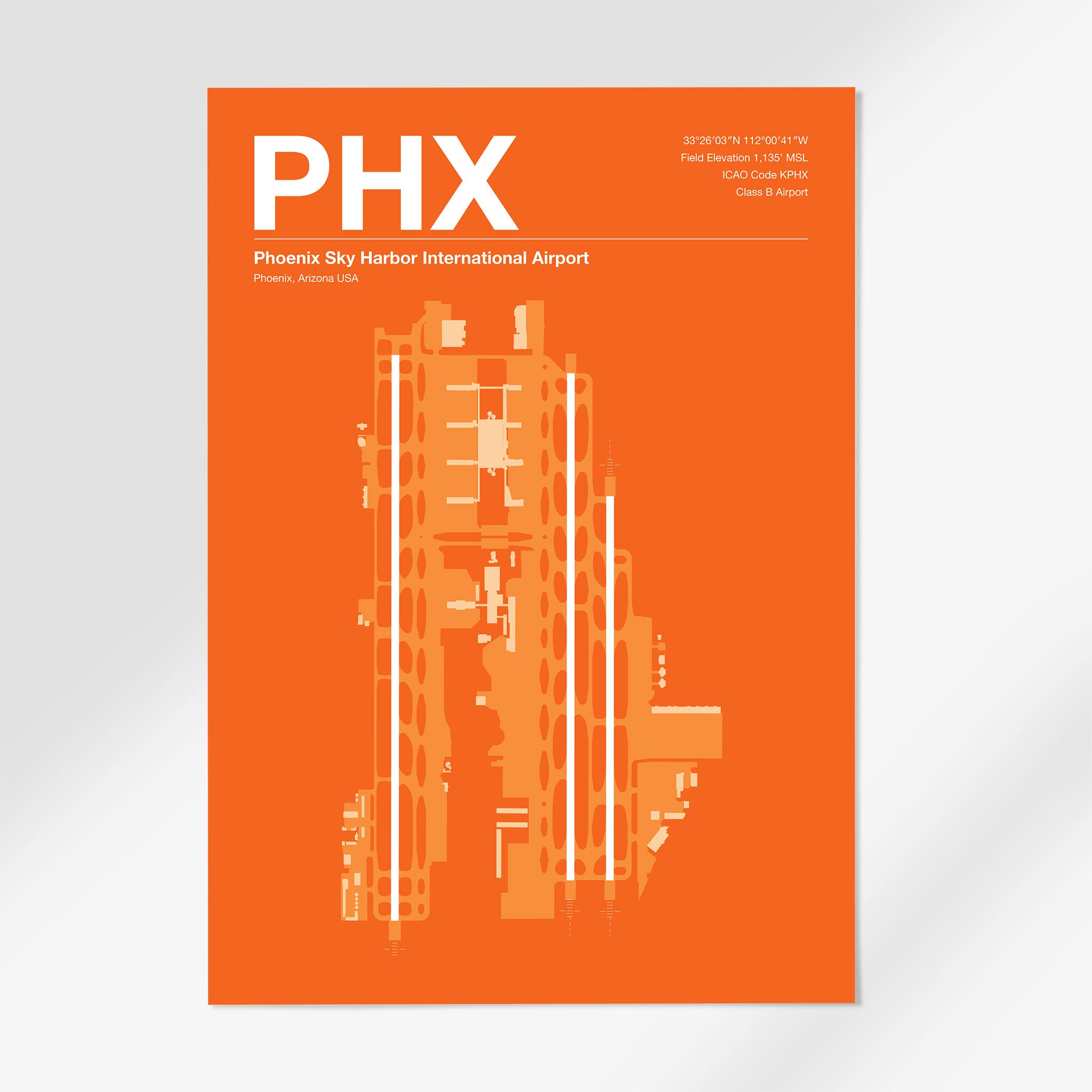 PHX | Phoenix - 24×36" - Sunset Orange - No Frame