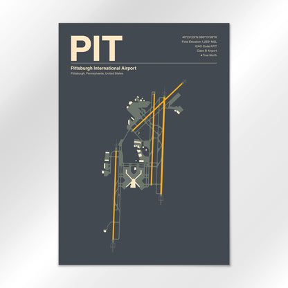 PIT | Pittsburgh - Mid - Century Slate - A1 - No Frame