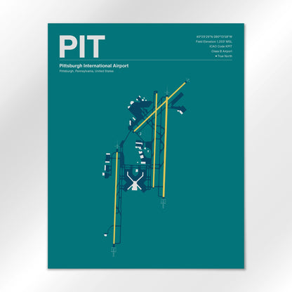 PIT | Pittsburgh - Mid - Century Moss - 16×20" - No Frame