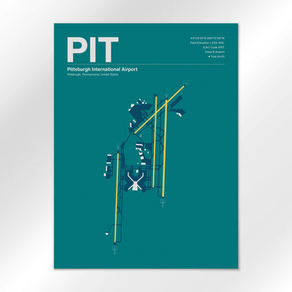 PIT | Pittsburgh - Mid - Century Moss - 18×24" - No Frame