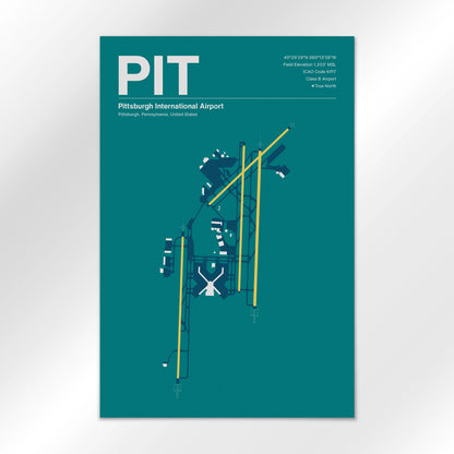 PIT | Pittsburgh - Mid - Century Moss - 24×36" - No Frame