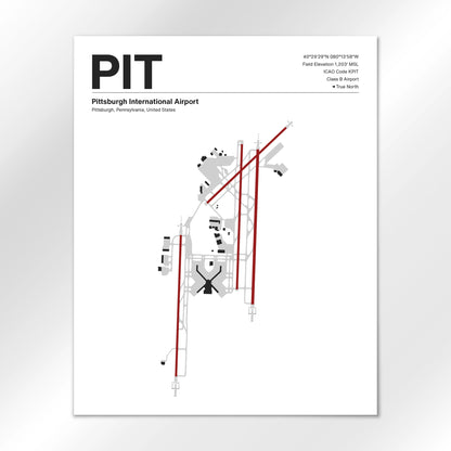 PIT | Pittsburgh - Mid - Century Modern - 16×20" - No Frame