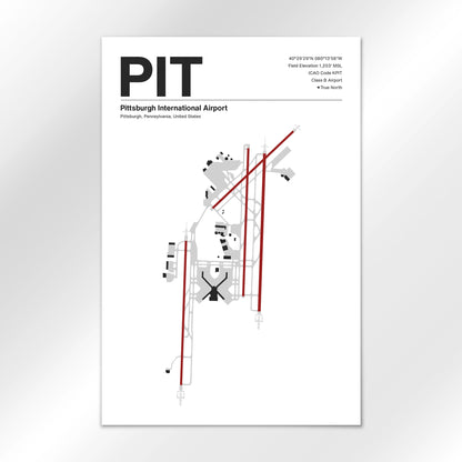 PIT | Pittsburgh - Mid - Century Modern - 24×36" - No Frame