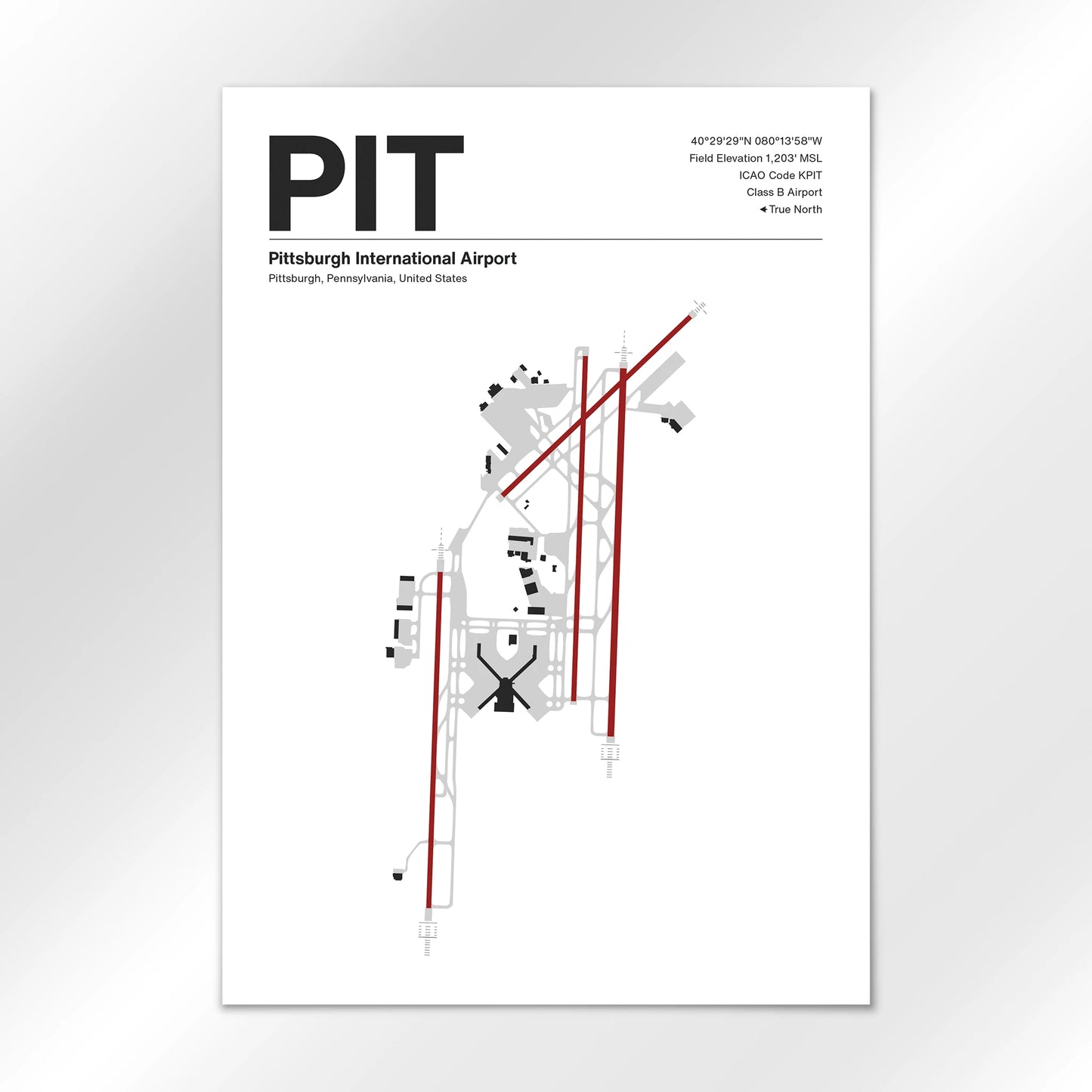 PIT | Pittsburgh - Mid - Century Modern - A2 - No Frame
