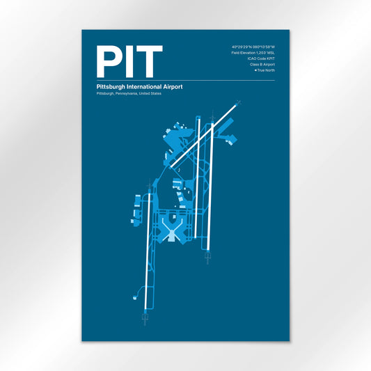 PIT | Pittsburgh - Skyline Blue - 12×18" - No Frame