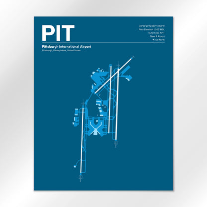PIT | Pittsburgh - Skyline Blue - 16×20" - No Frame