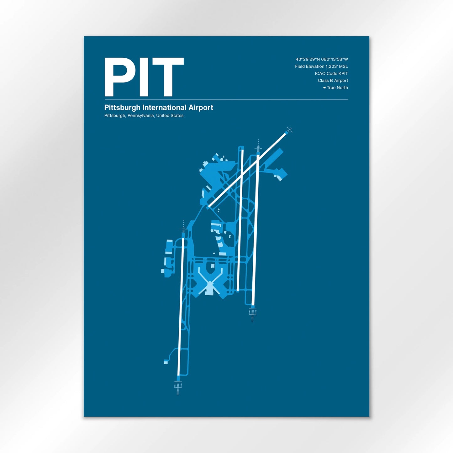 PIT | Pittsburgh - Skyline Blue - 18×24" - No Frame