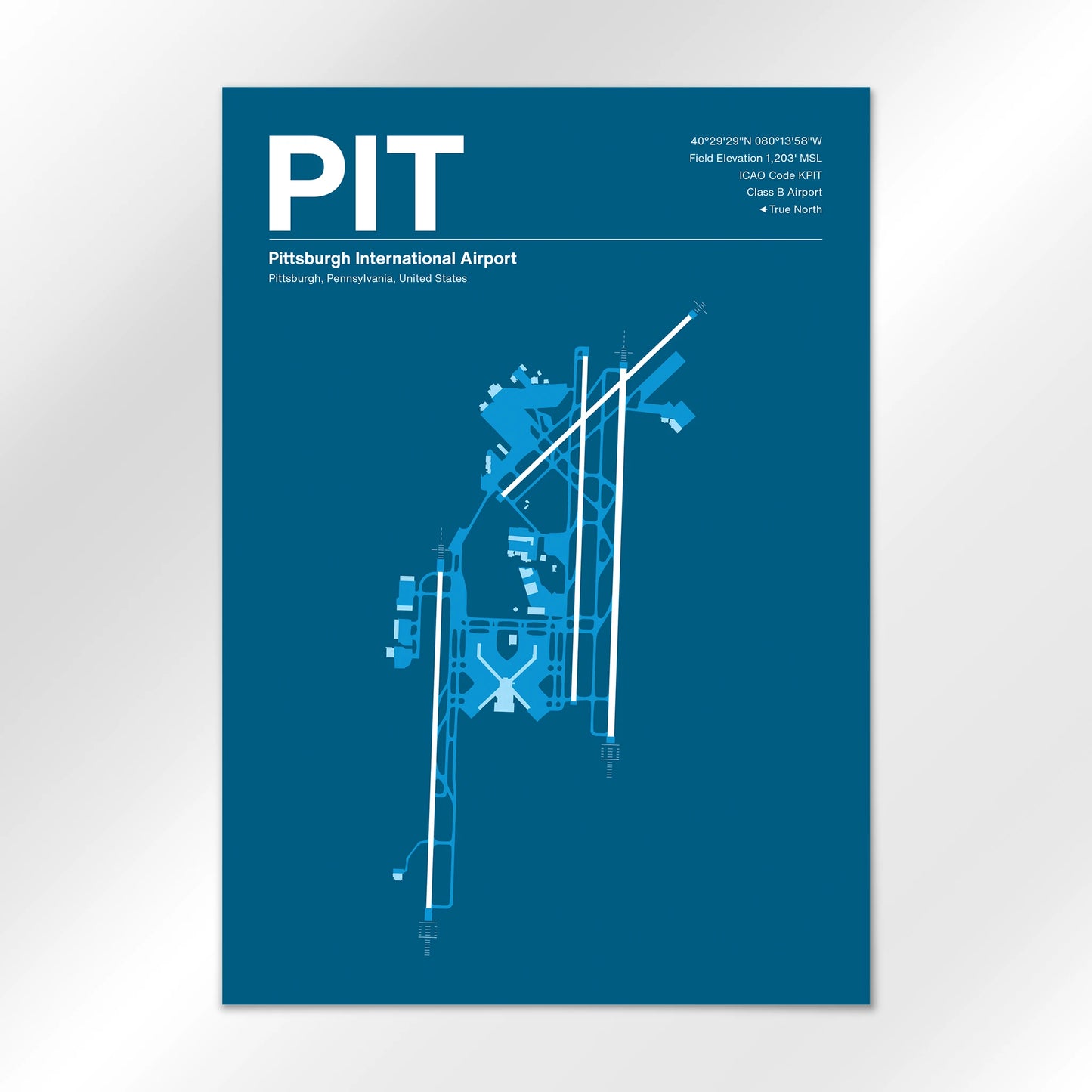 PIT | Pittsburgh - Skyline Blue - A1 - No Frame