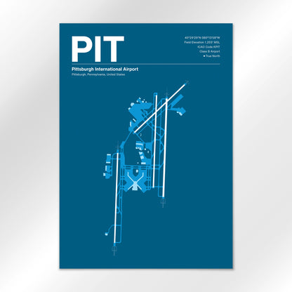 PIT | Pittsburgh - Skyline Blue - A3 - No Frame