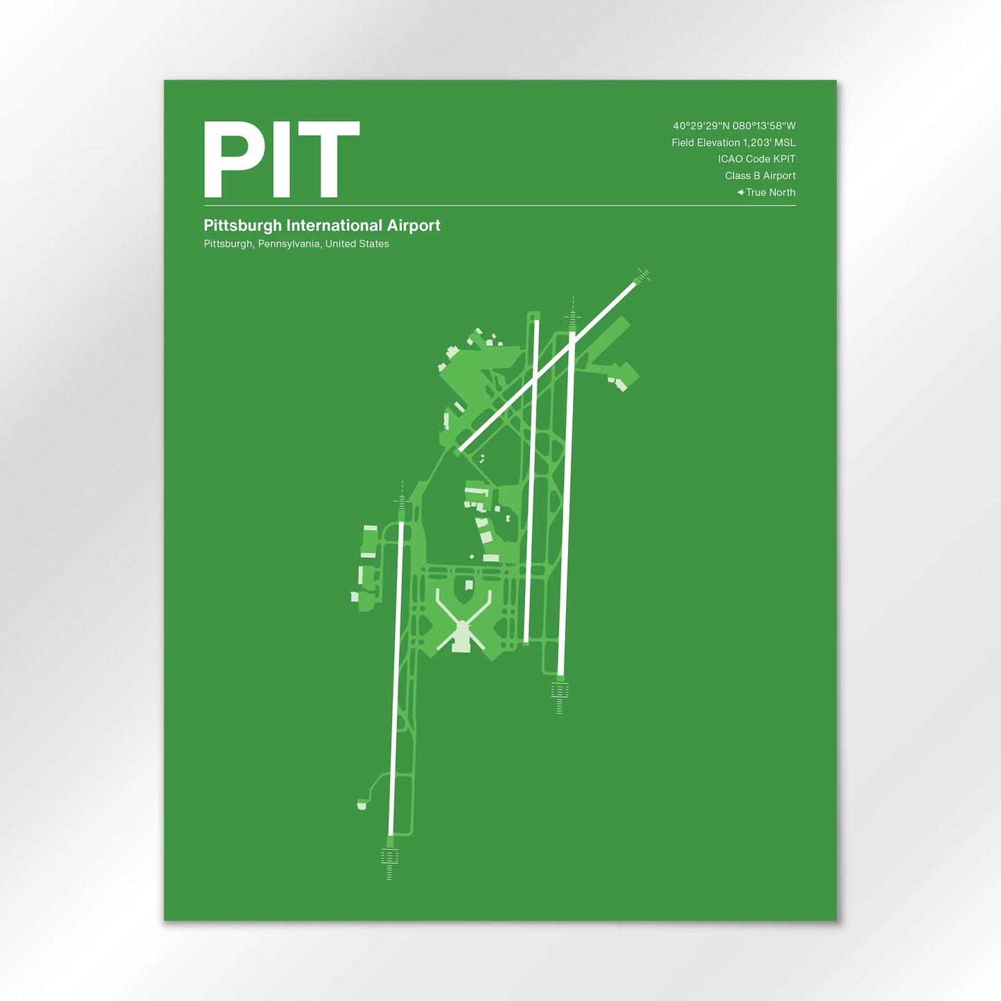 PIT | Pittsburgh - Overland Green - 16×20" - No Frame