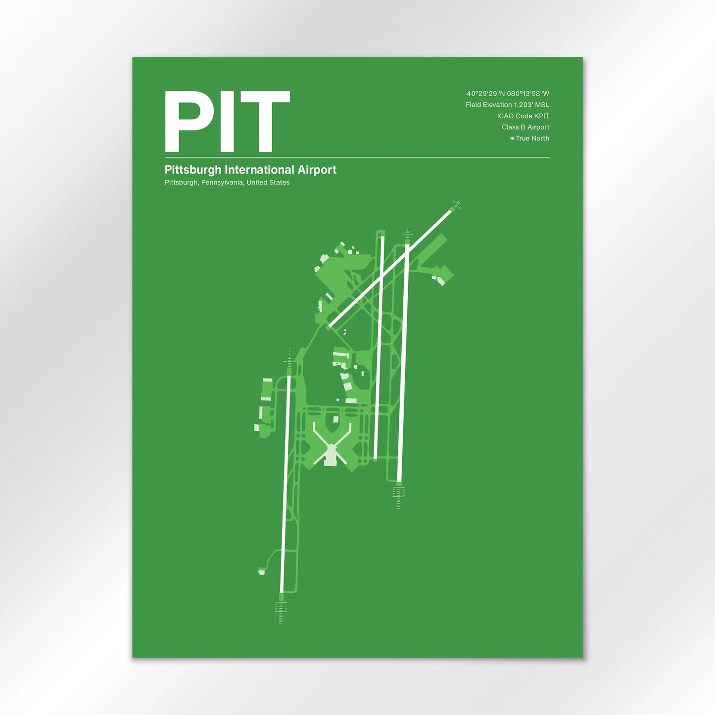 PIT | Pittsburgh - Overland Green - 18×24" - No Frame