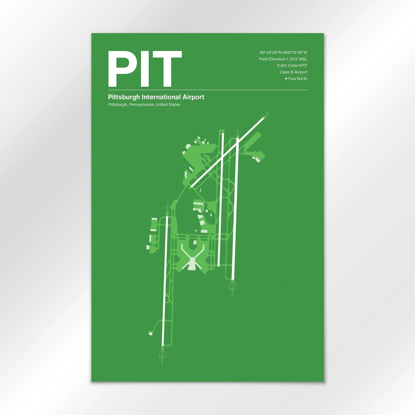 PIT | Pittsburgh - Overland Green - 24×36" - No Frame