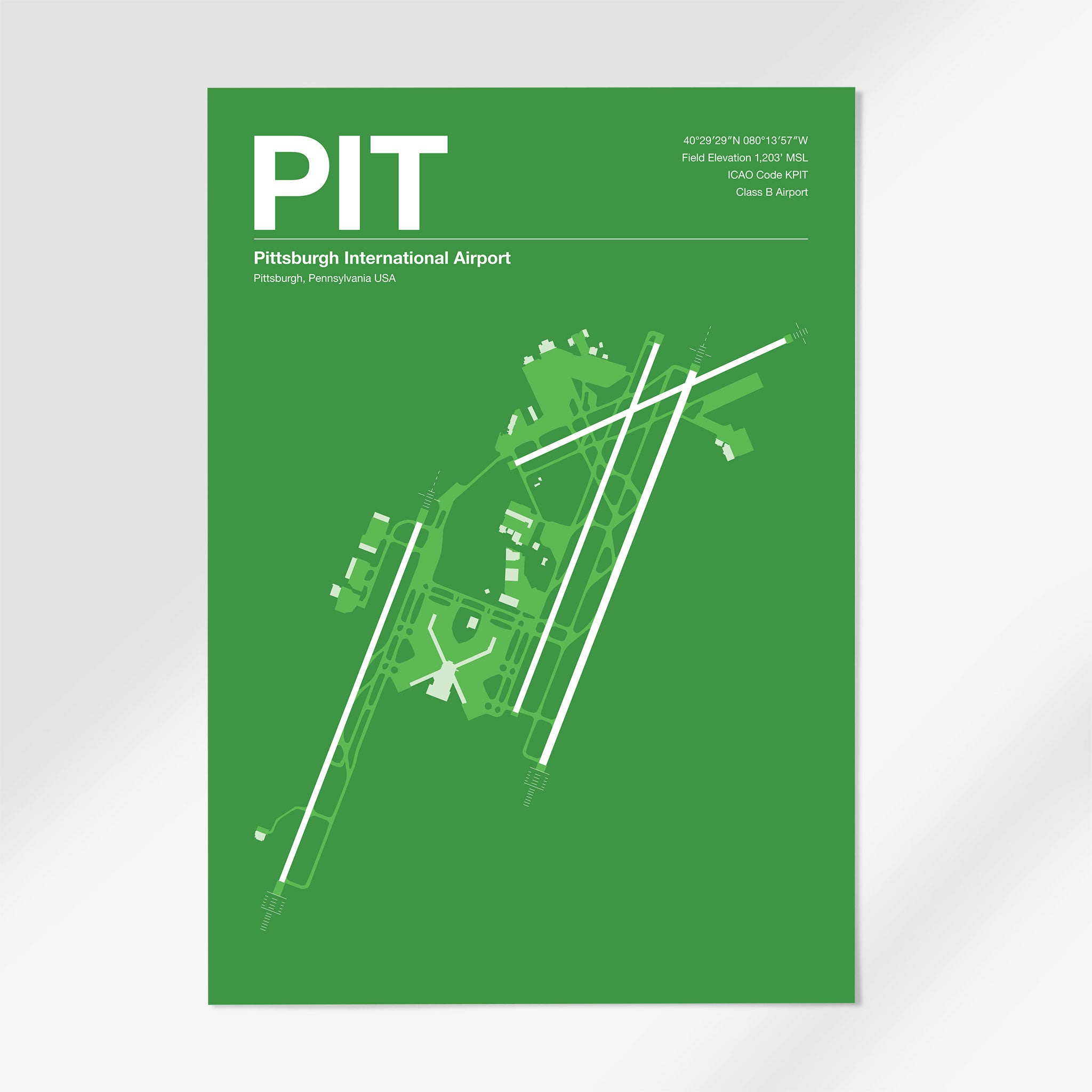 PIT | Pittsburgh - 24×36" - Overland Green - No Frame